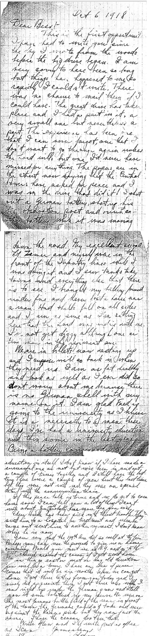 Truman Letter to Bess