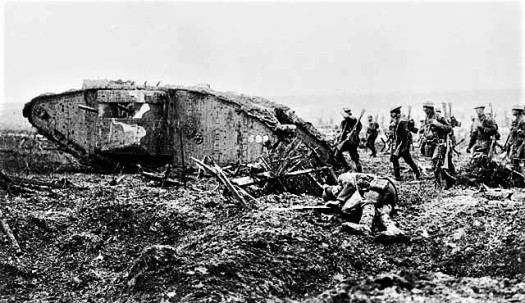 Front Western front Canadian_tank_and_soldiers_Vimy_1917