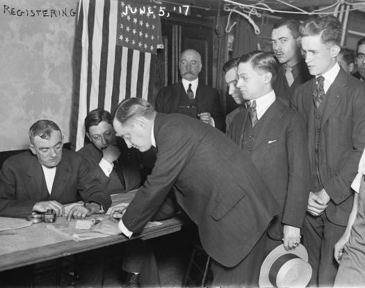 Young_men_registering_for_military_conscription,_New_York_City,_June_5,_1917
